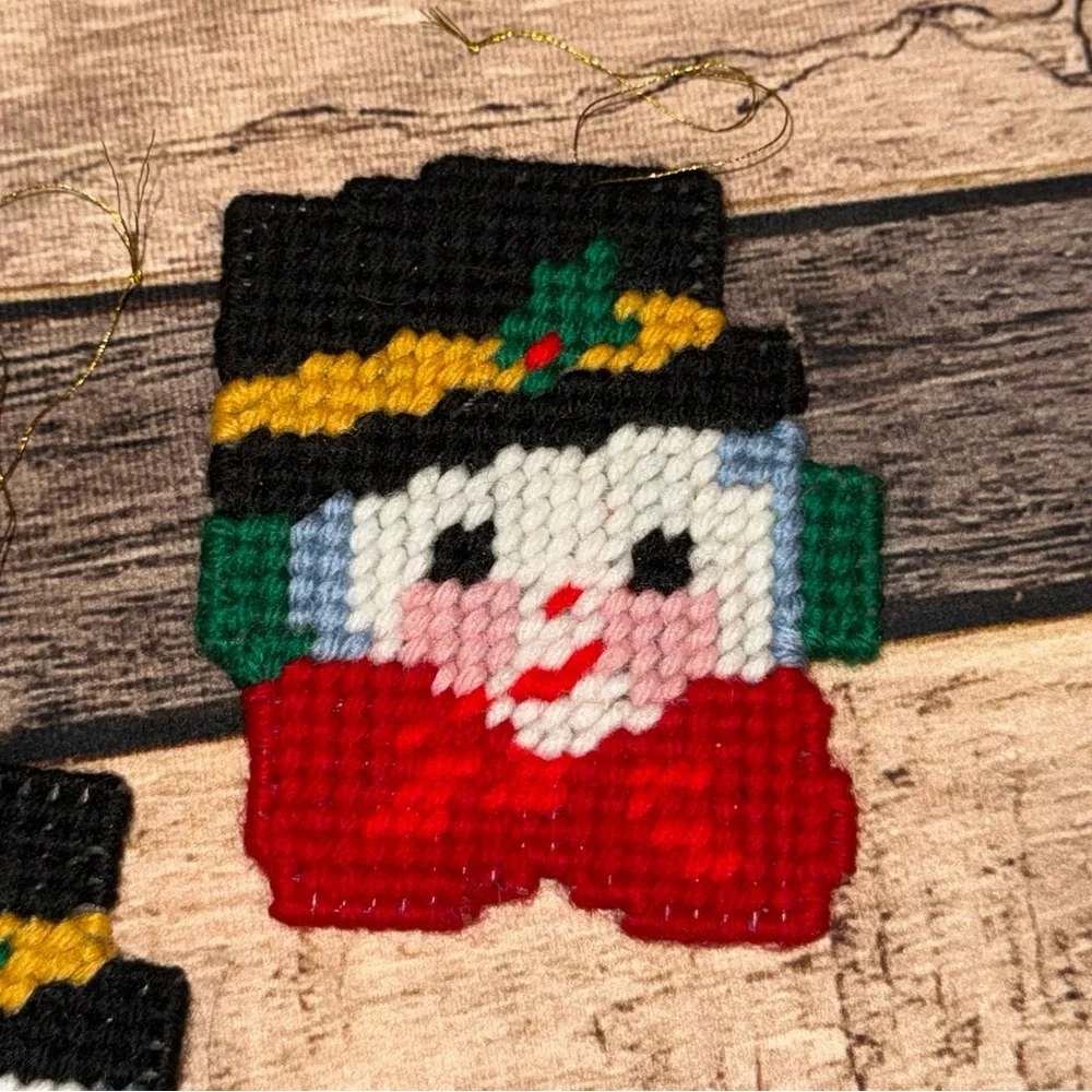 Vintage Handmade Snowman Ornaments Set of 3